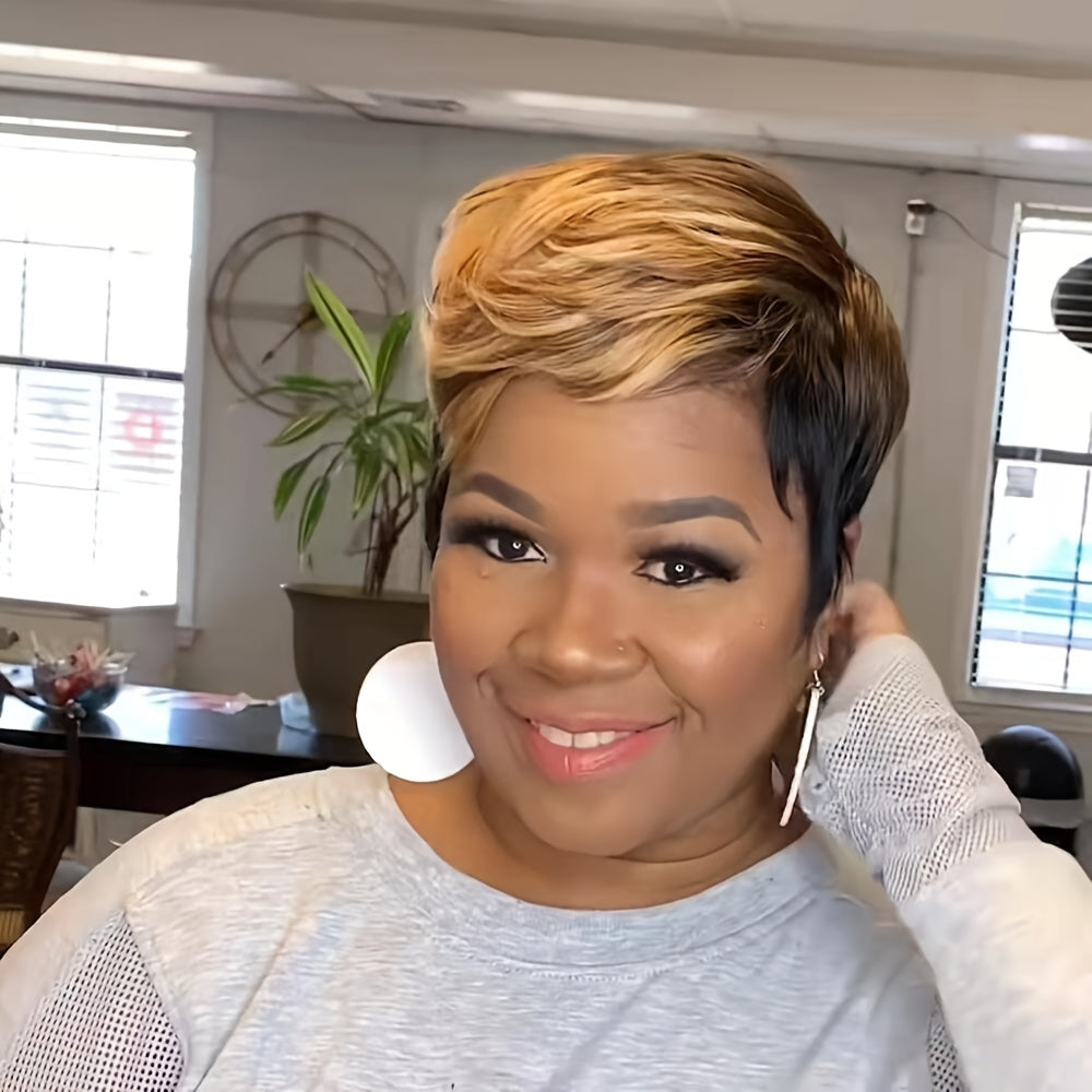 Pixie Cut Wig (Synthetic) 6- inch 150% Density