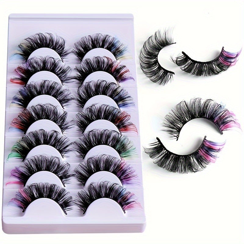 Multi color Eyelashes (7 Pairs)
