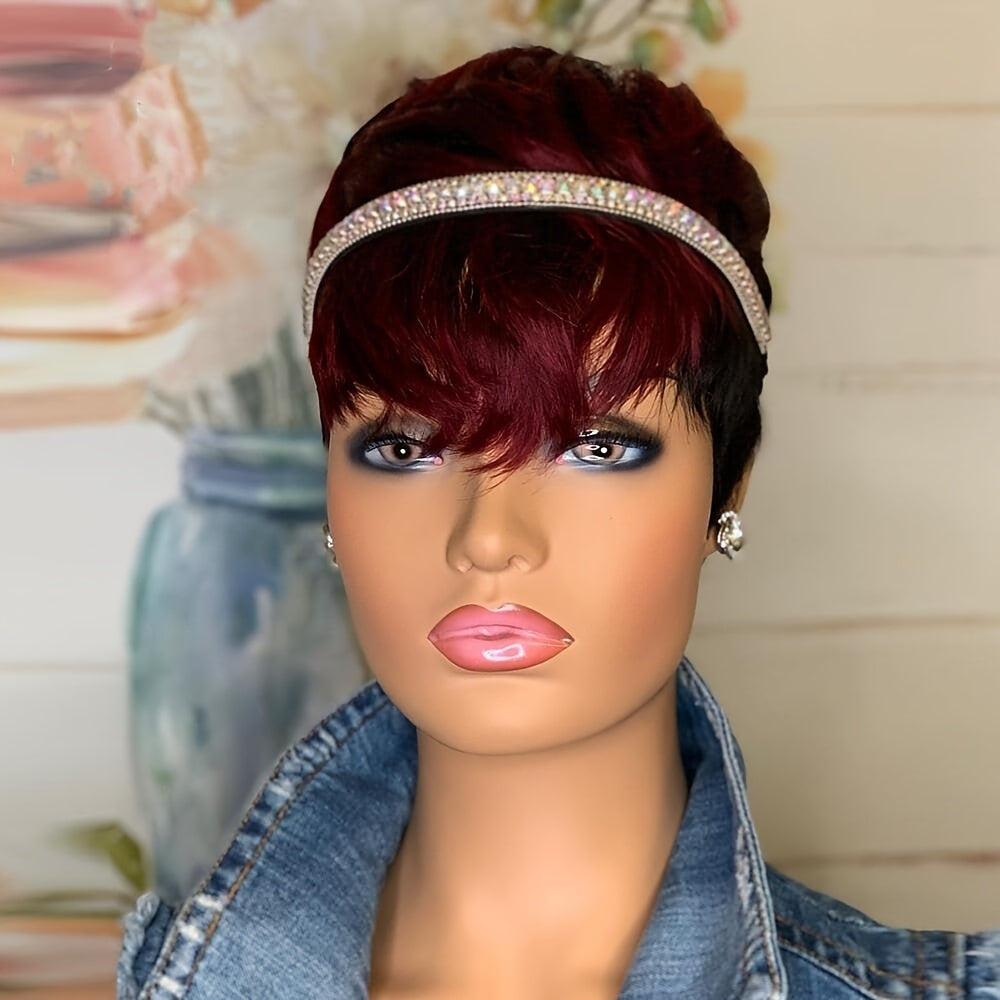 Pixie Cut Wig (Synthetic) 6- inch 150% Density