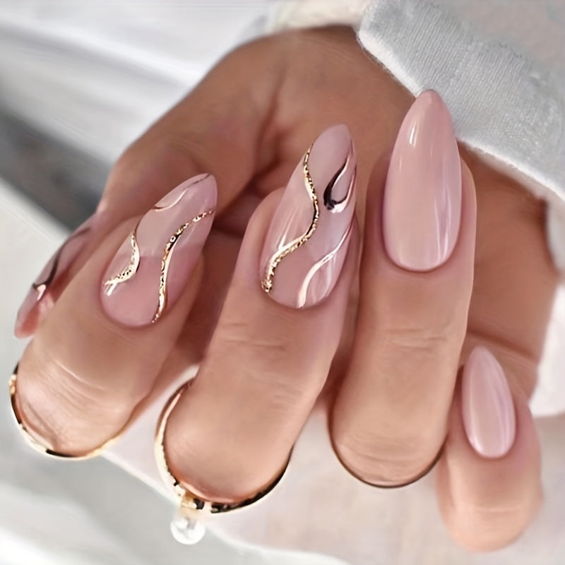 Glitter Swirl Press On Nails (96 Pcs)