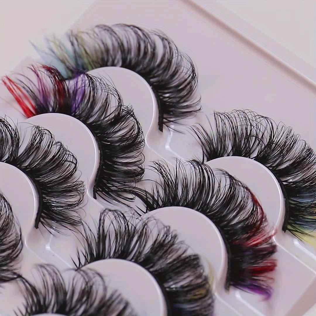 Multi color Eyelashes (7 Pairs)