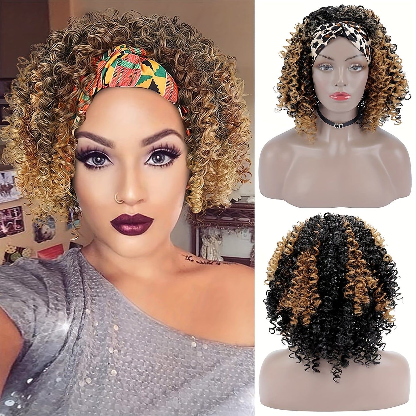 Headband Wigs 14 Inch Kinky Curly (Syntheic)