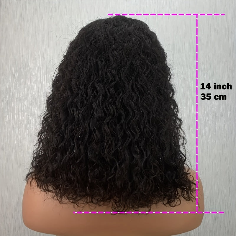 Water Wave Short Bob(150% density) Wig 13x4x1 Middle T Part Lace Frontal Wig Pre Plucked Natural Hairline