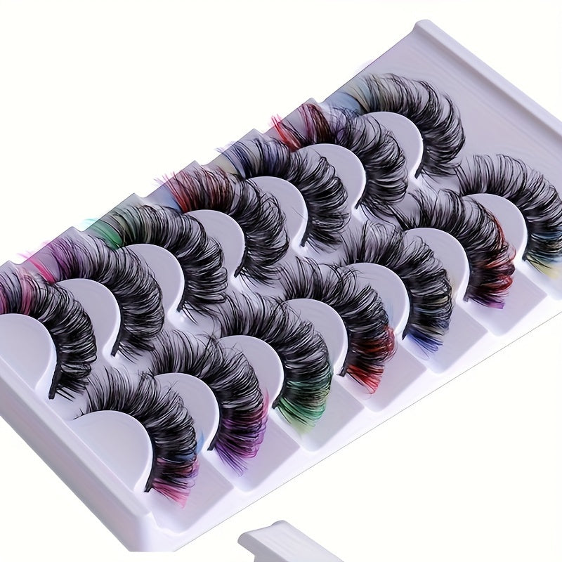 Multi color Eyelashes (7 Pairs)