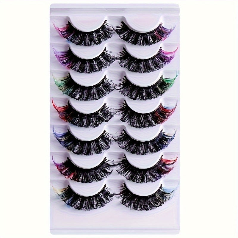 Multi color Eyelashes (7 Pairs)