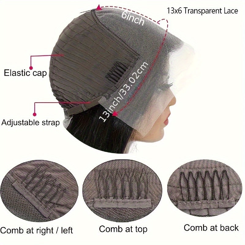 Highlight Ombre 13x6 HD Transparent Lace Frontal Wigs Human Hair Pre Plucked 180% Density