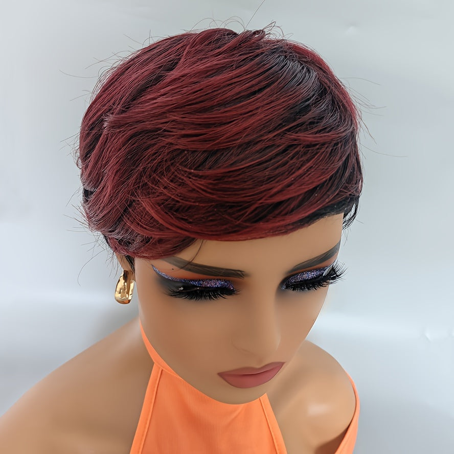 Pixie Cut Wig (Synthetic) 6- inch 150% Density