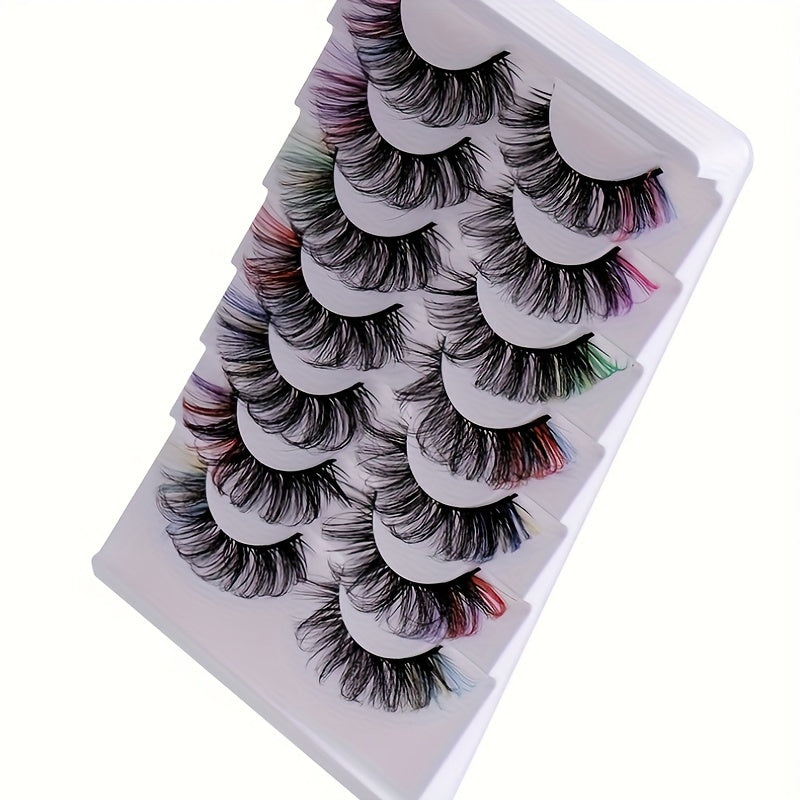 Multi color Eyelashes (7 Pairs)