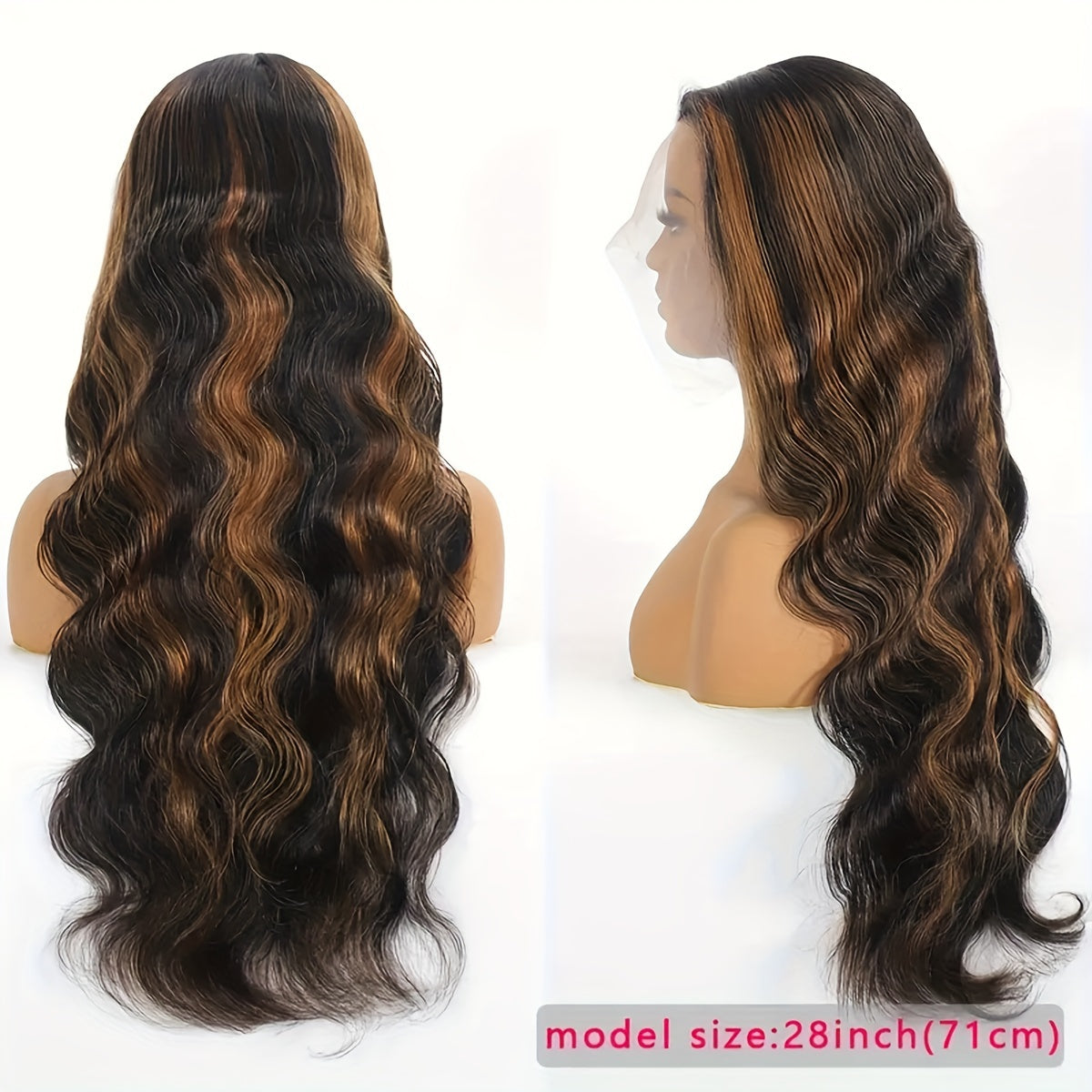 Highlight Ombre 13x6 HD Transparent Lace Frontal Wigs Human Hair Pre Plucked 180% Density