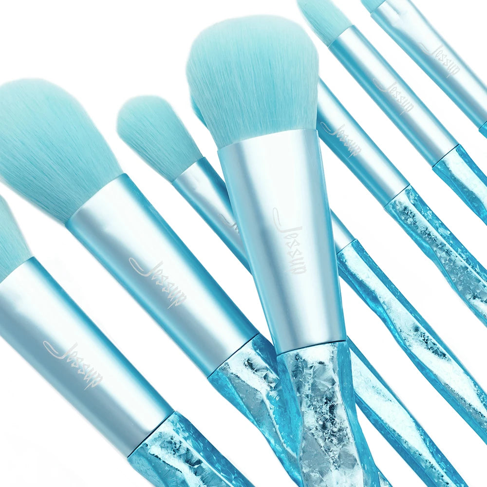 Glacier Blue Make up brushes (8pcs)