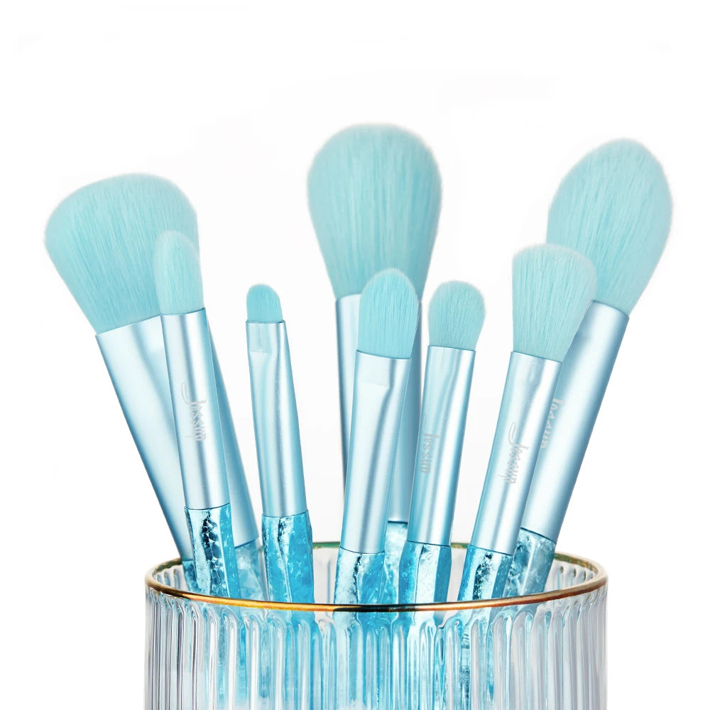 Glacier Blue Make up brushes (8pcs)