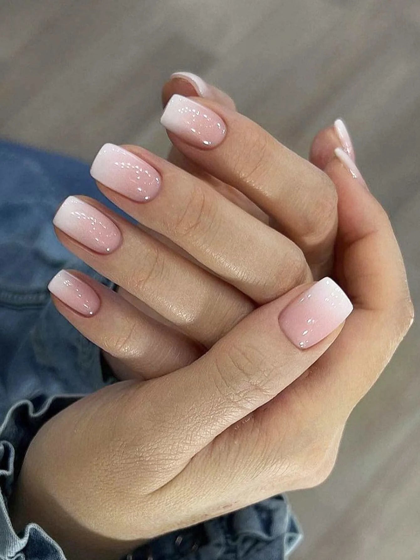 Medium Almond Flesh color Press On Nails ( 24PCS)