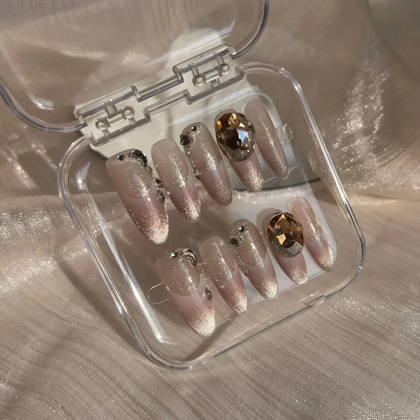 Almond Pink Handmade Nails Set (10 Pcs)