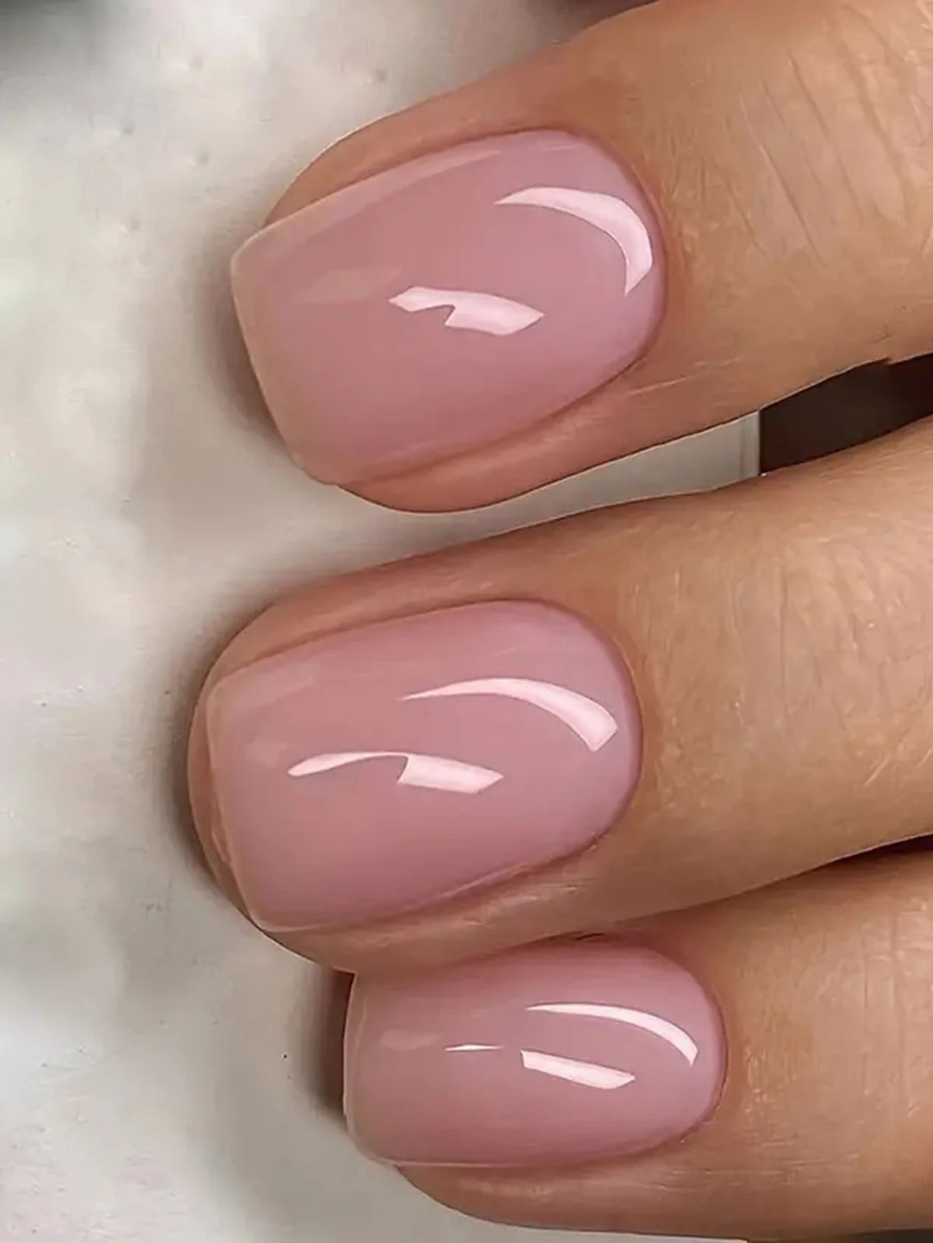 Medium Press On Nails Square Black (24 Pcs)