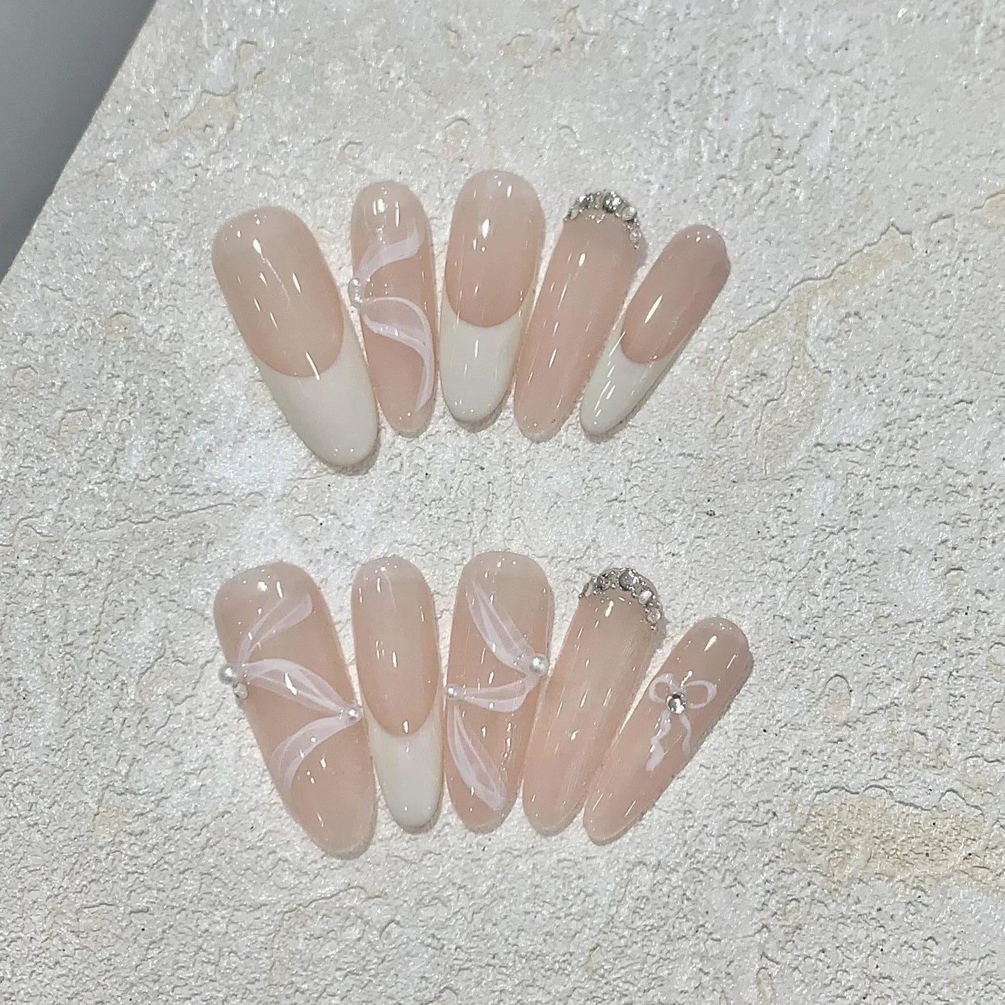 Almond Pink Handmade Nails Set (10 Pcs)