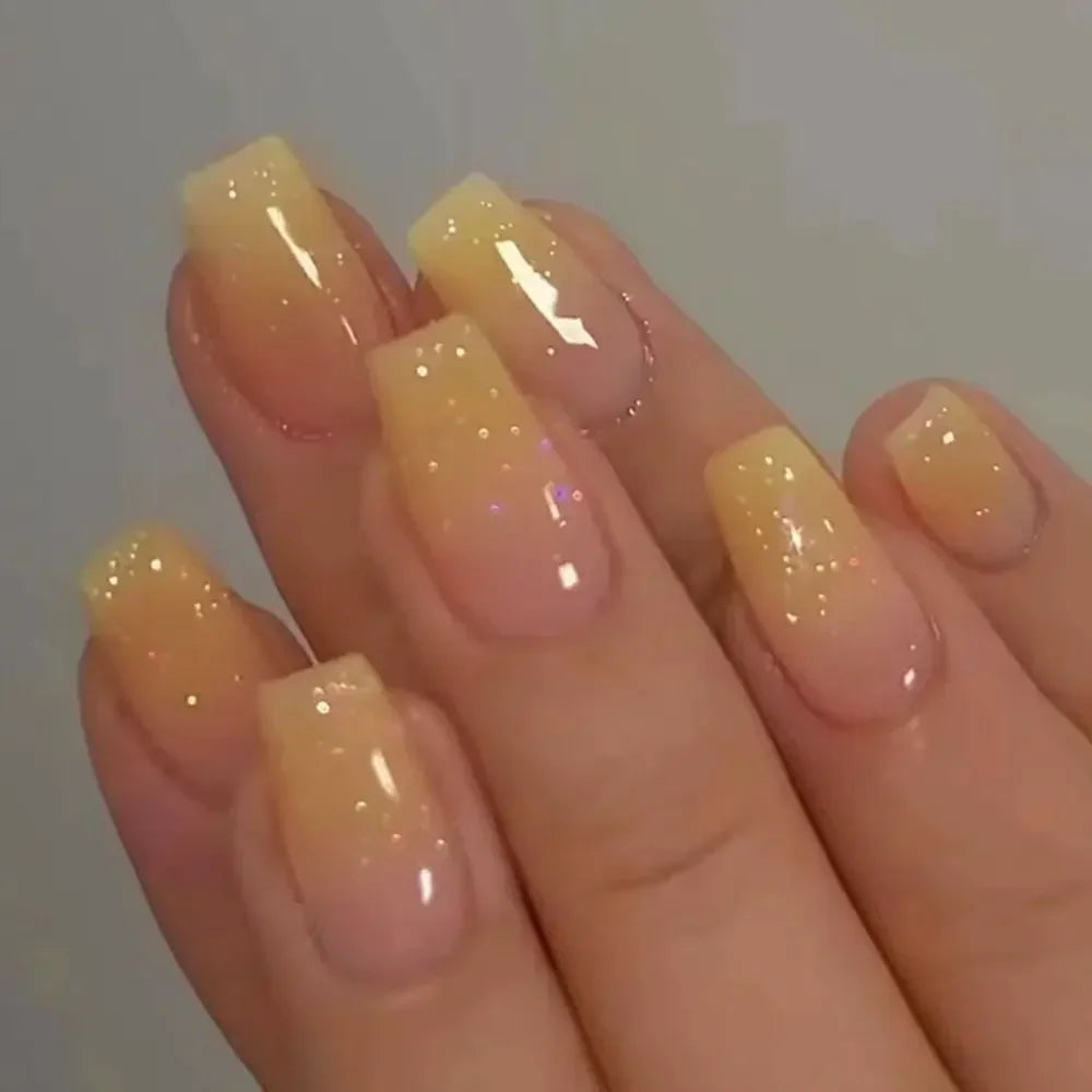 Square Head Fake Nails French Nail (24 Pcs)