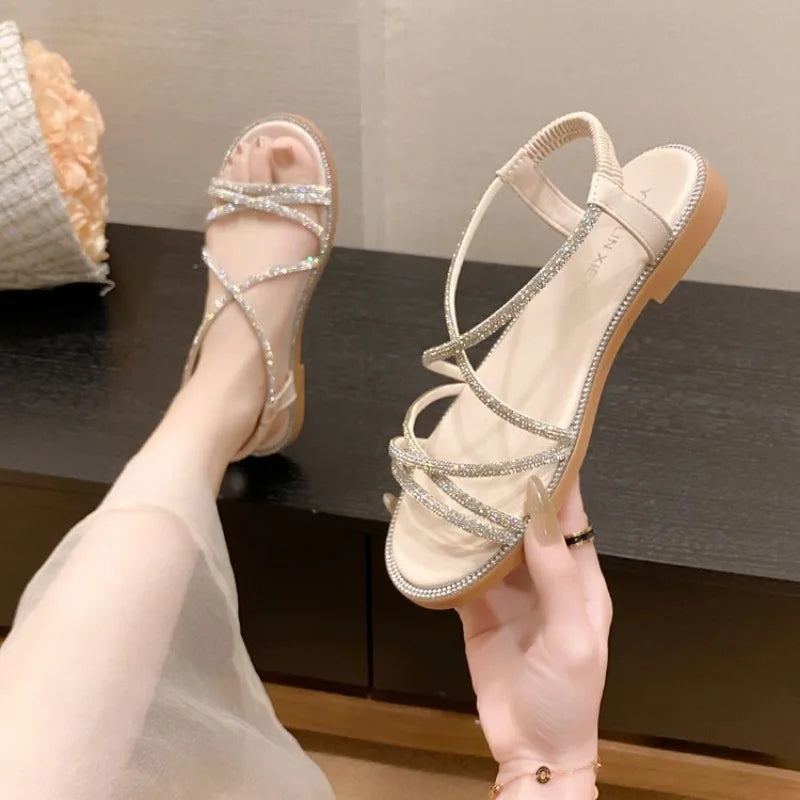 Rhinestone Flat Sandals