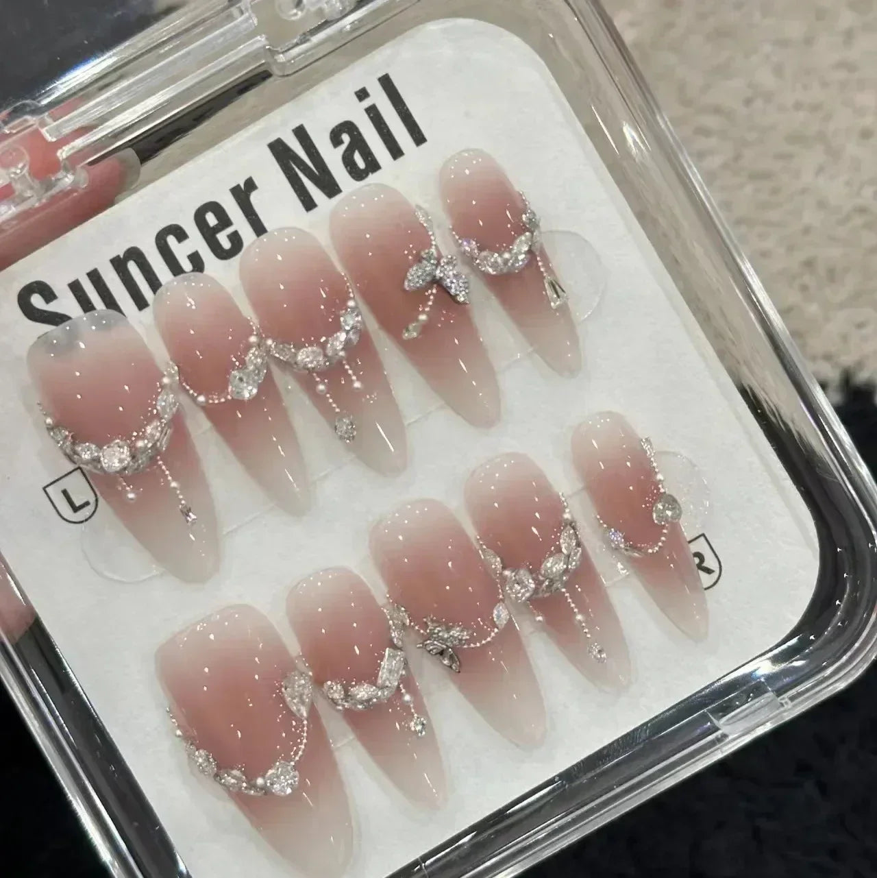 Almond Pink Handmade Nails Set (10 Pcs)