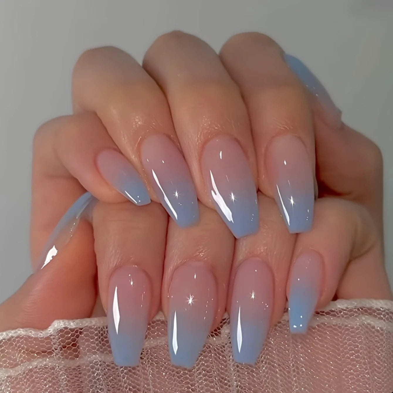 Long Coffin Pink Press On Nails (24PCS )