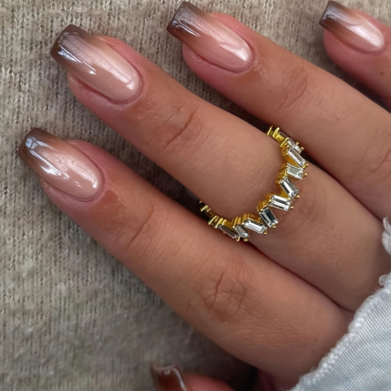 Medium Almond Flesh color Press On Nails ( 24PCS)