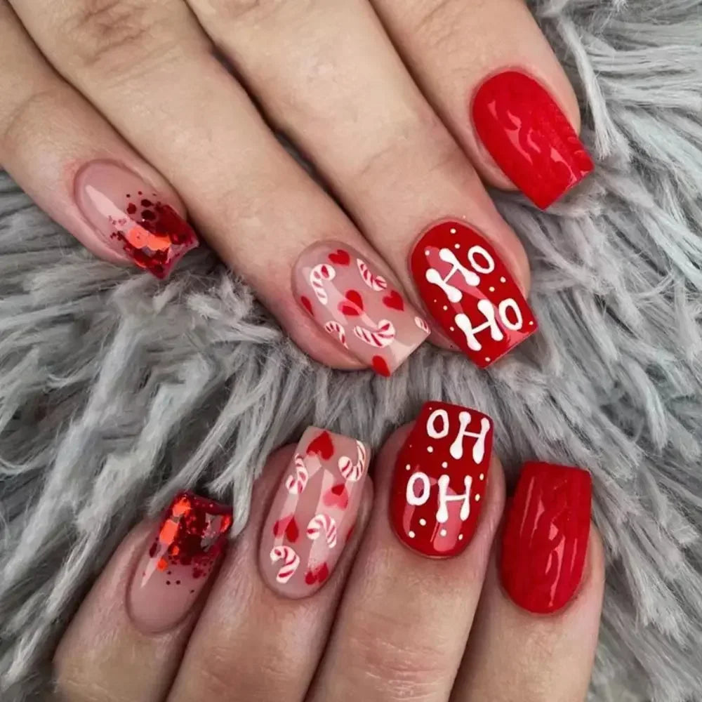 Square Head Fake Nails French Nail (24 Pcs)
