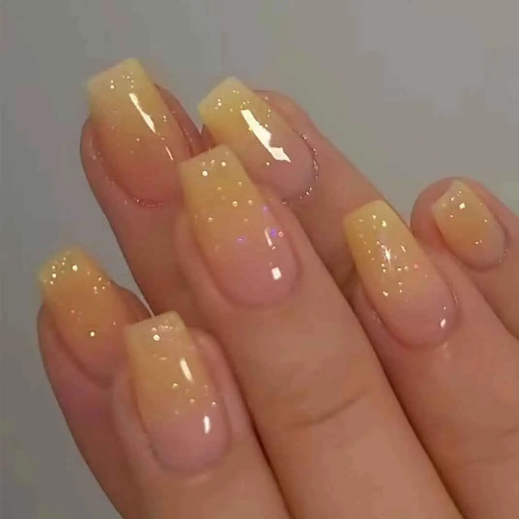 Medium Almond Flesh color Press On Nails ( 24PCS)