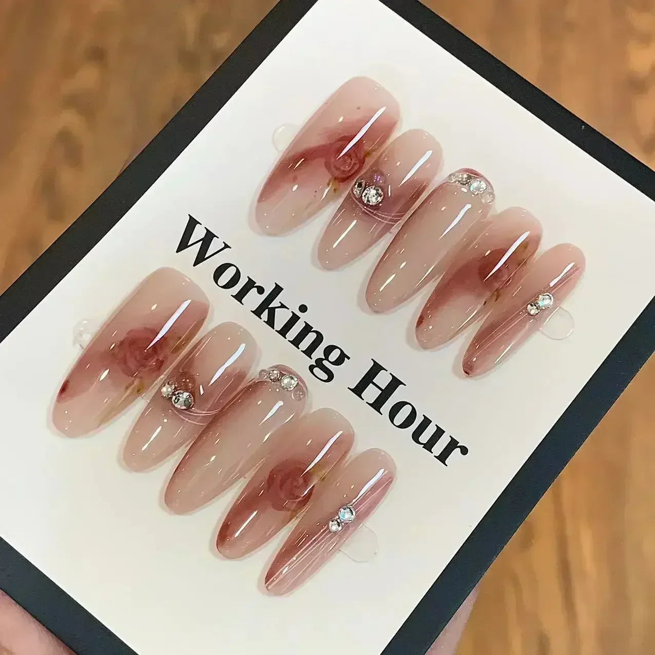 Almond Pink Handmade Nails Set (10 Pcs)