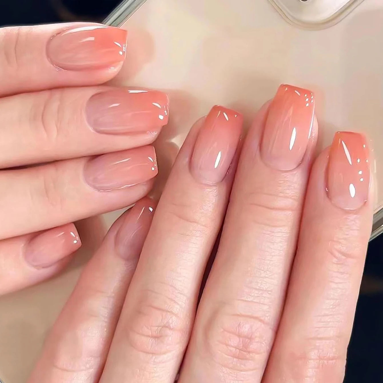 Long Coffin Pink Press On Nails (24PCS )