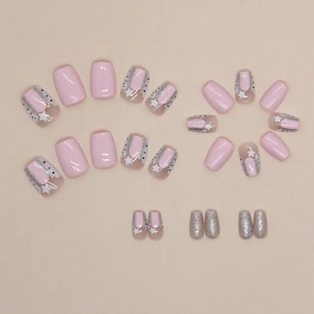 Square Head Fake Nails French Nail (24 Pcs)