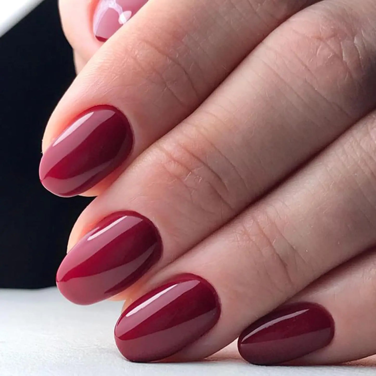 Medium Press On Nails Square Black (24 Pcs)
