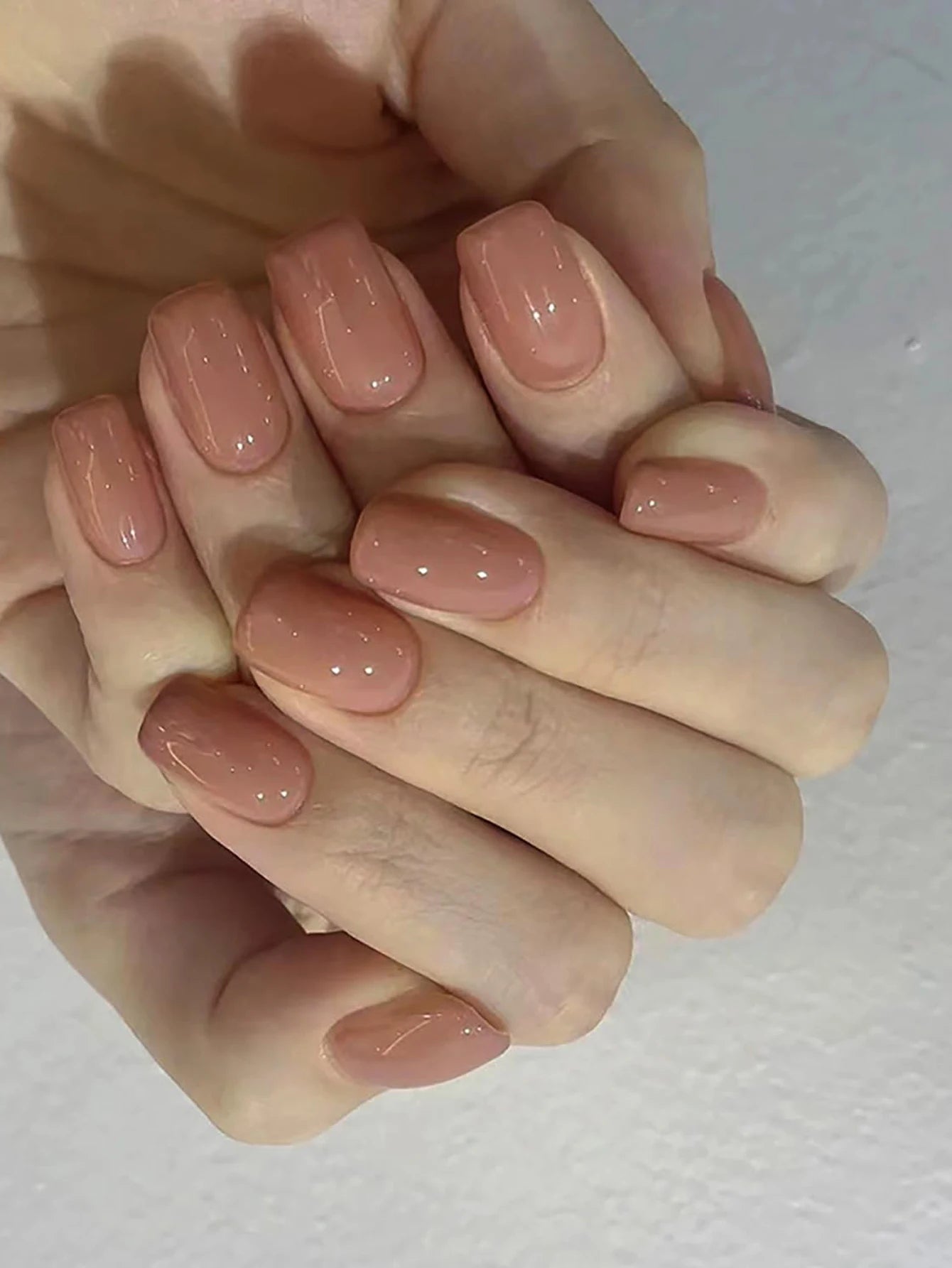 Medium Press On Nails Square Black (24 Pcs)