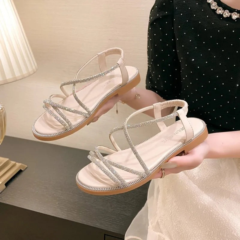 Rhinestone Flat Sandals