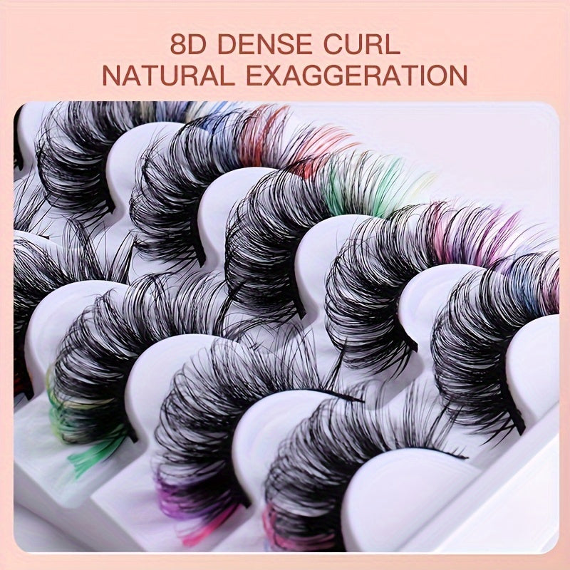 Multi color Eyelashes (7 Pairs)