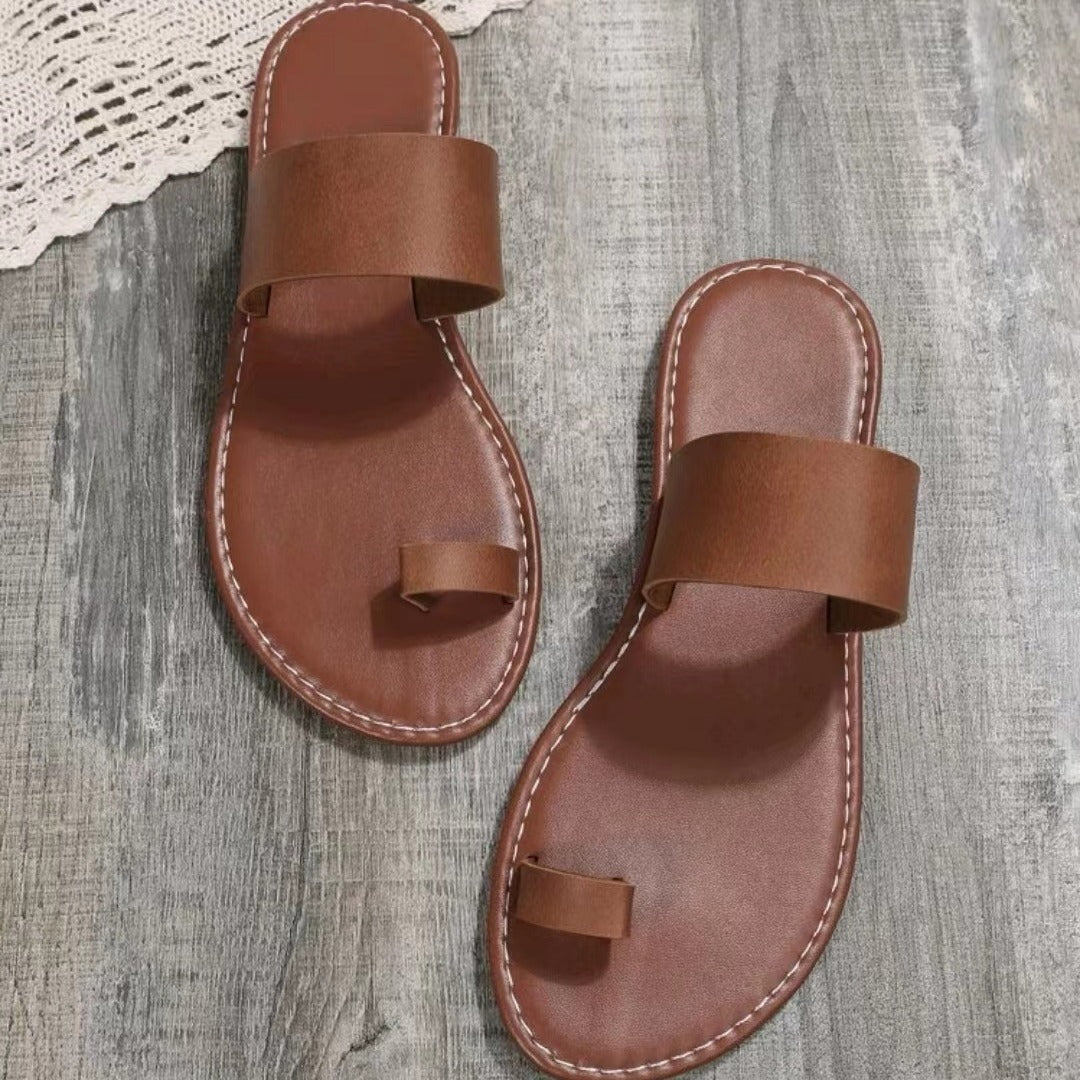 Dark Brown Loop Sandals