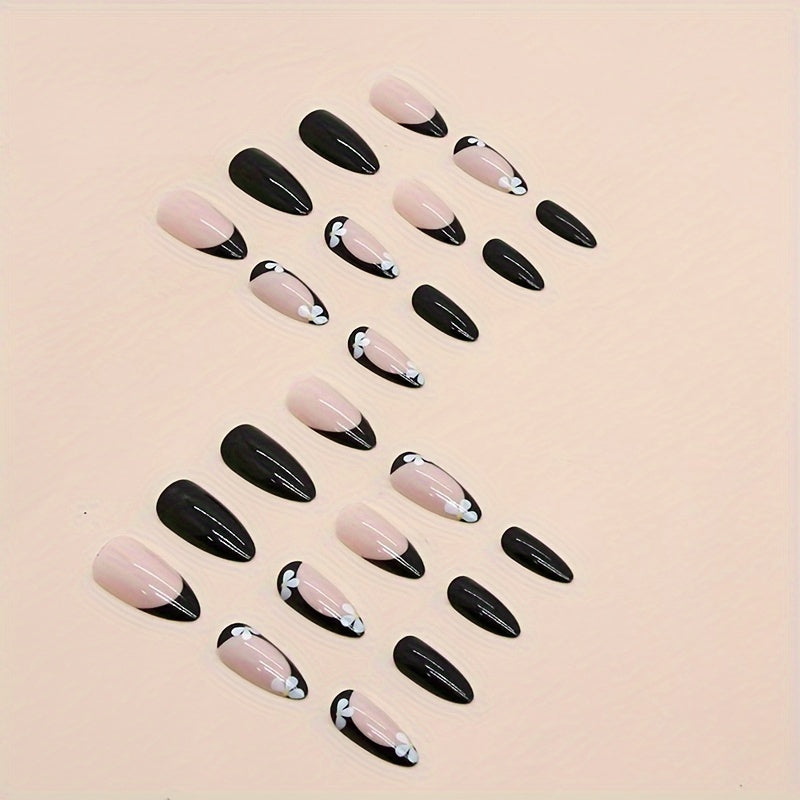 Dark Red Press On Nails(24 Pcs)