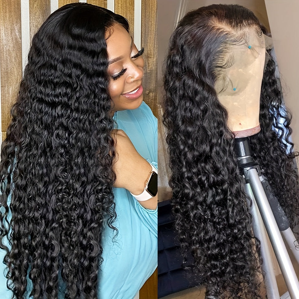 Brazilian Deep Wave Lace Front Wig HD Transparent 13x4