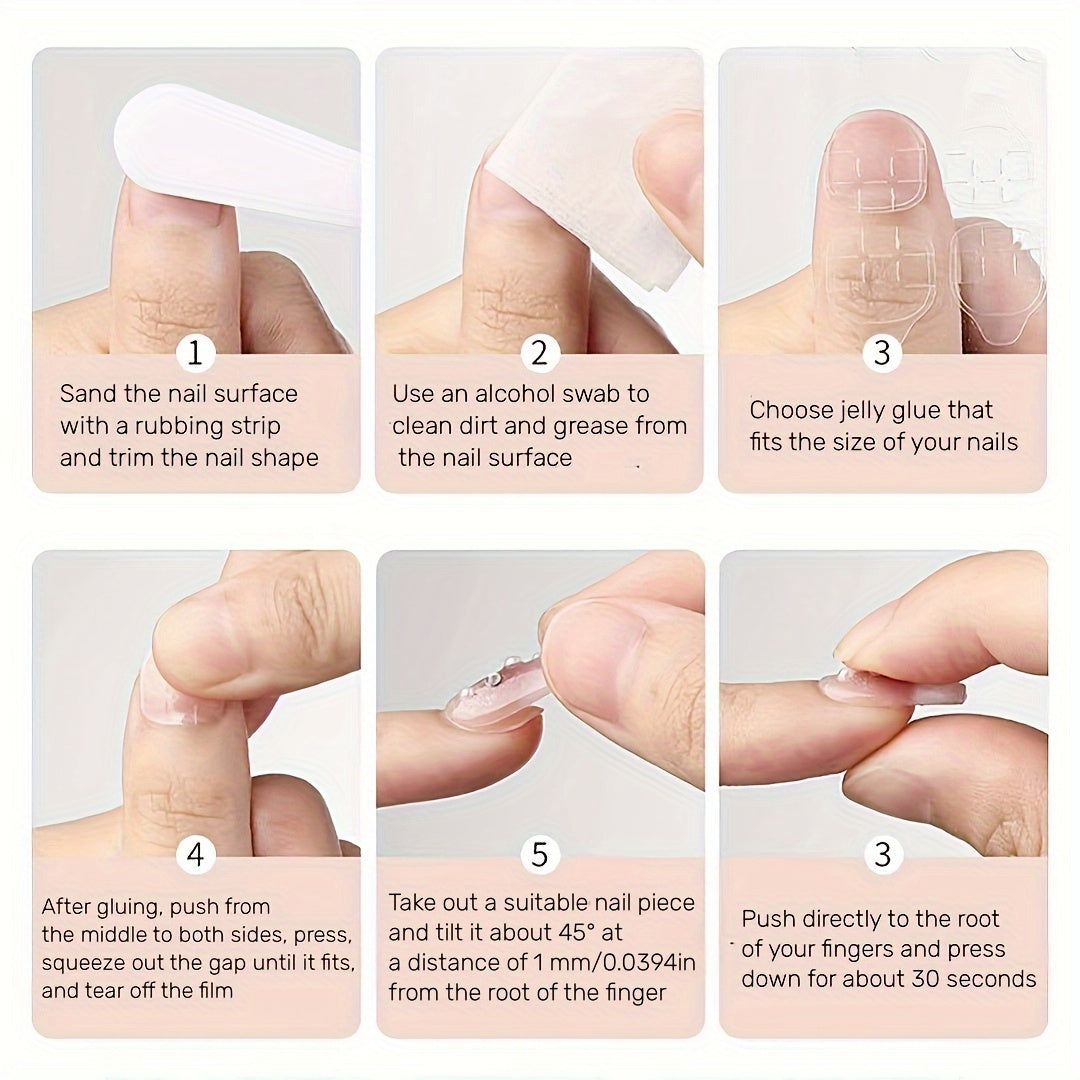 Glossy Short Oval Fake Nails (24pcs)
