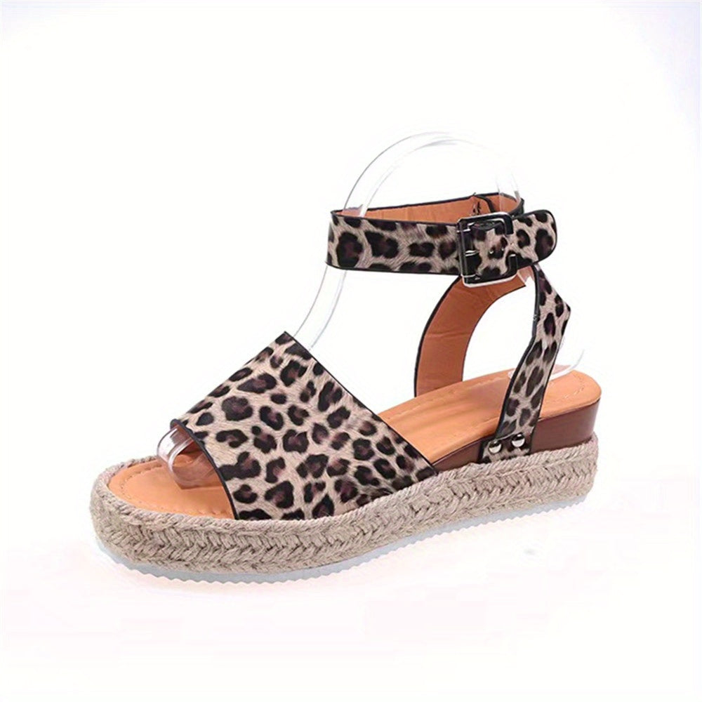 Mid Heel Platform Espadrille Sandals