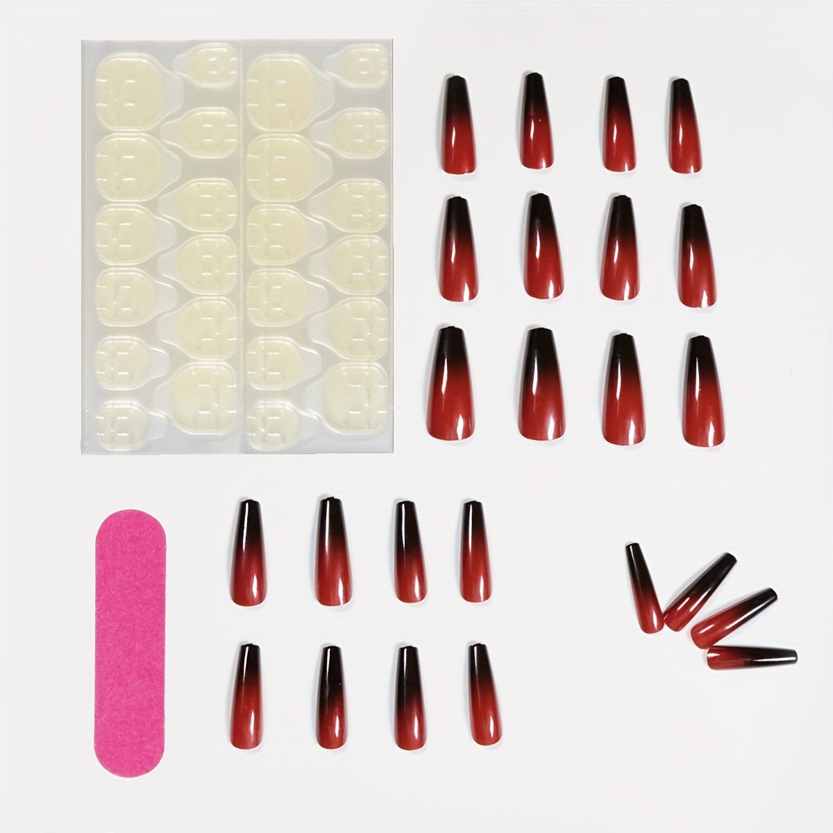 Coffin Press On Nails Long Retro Red (24 Pcs)