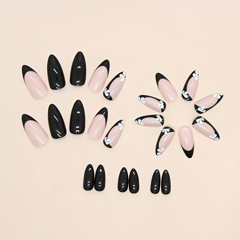 Dark Red Press On Nails(24 Pcs)
