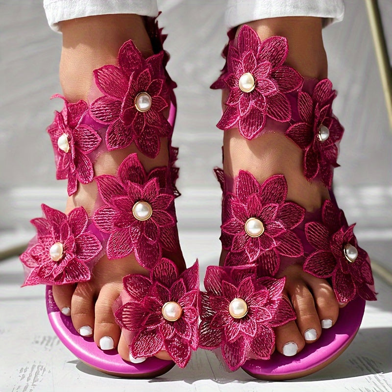 Women's Flowers Flat Sandals