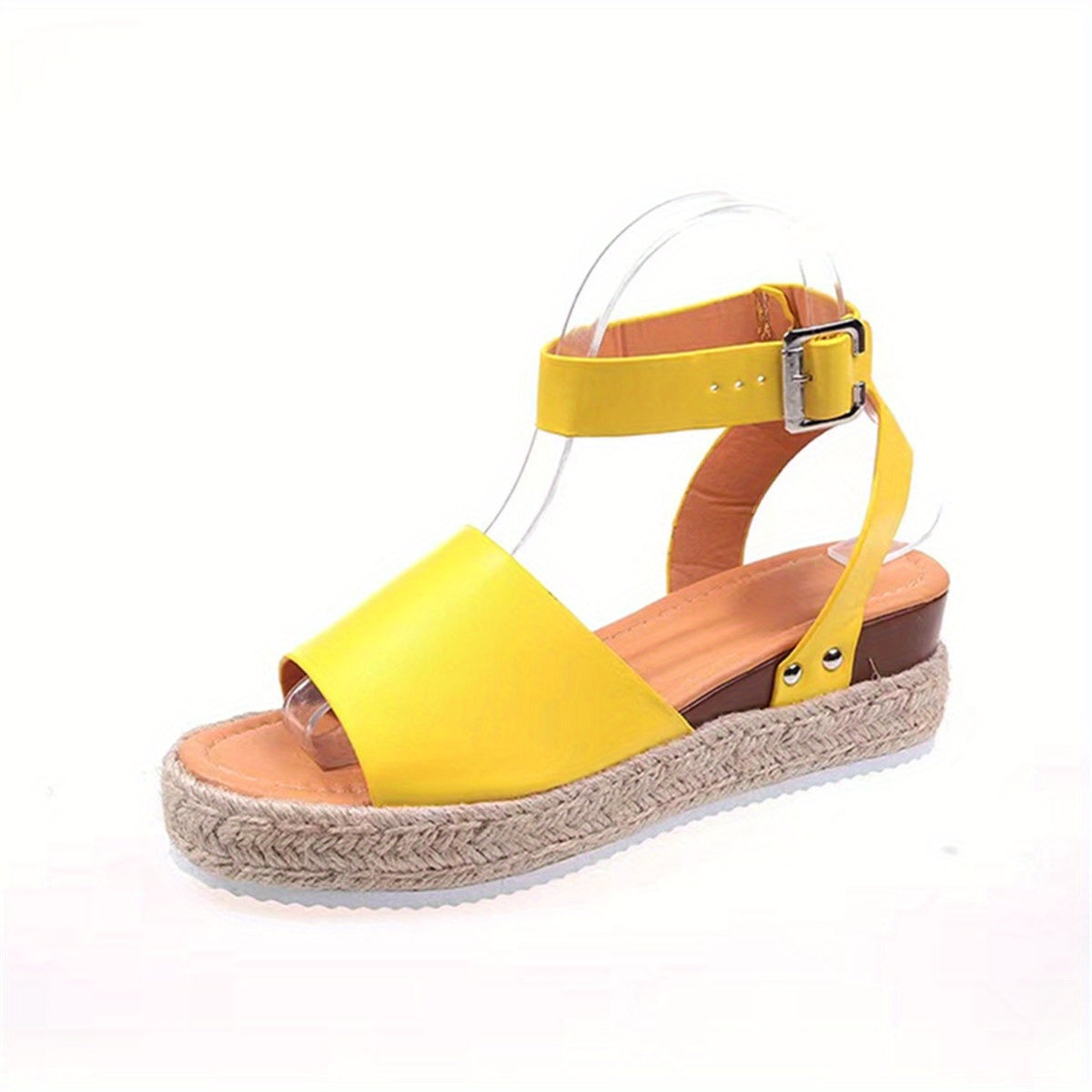 Mid Heel Platform Espadrille Sandals