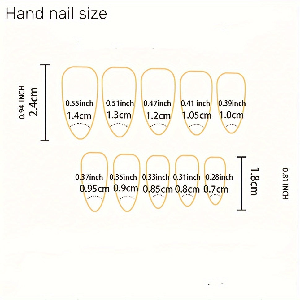 Glossy Short Oval Fake Nails (24pcs)