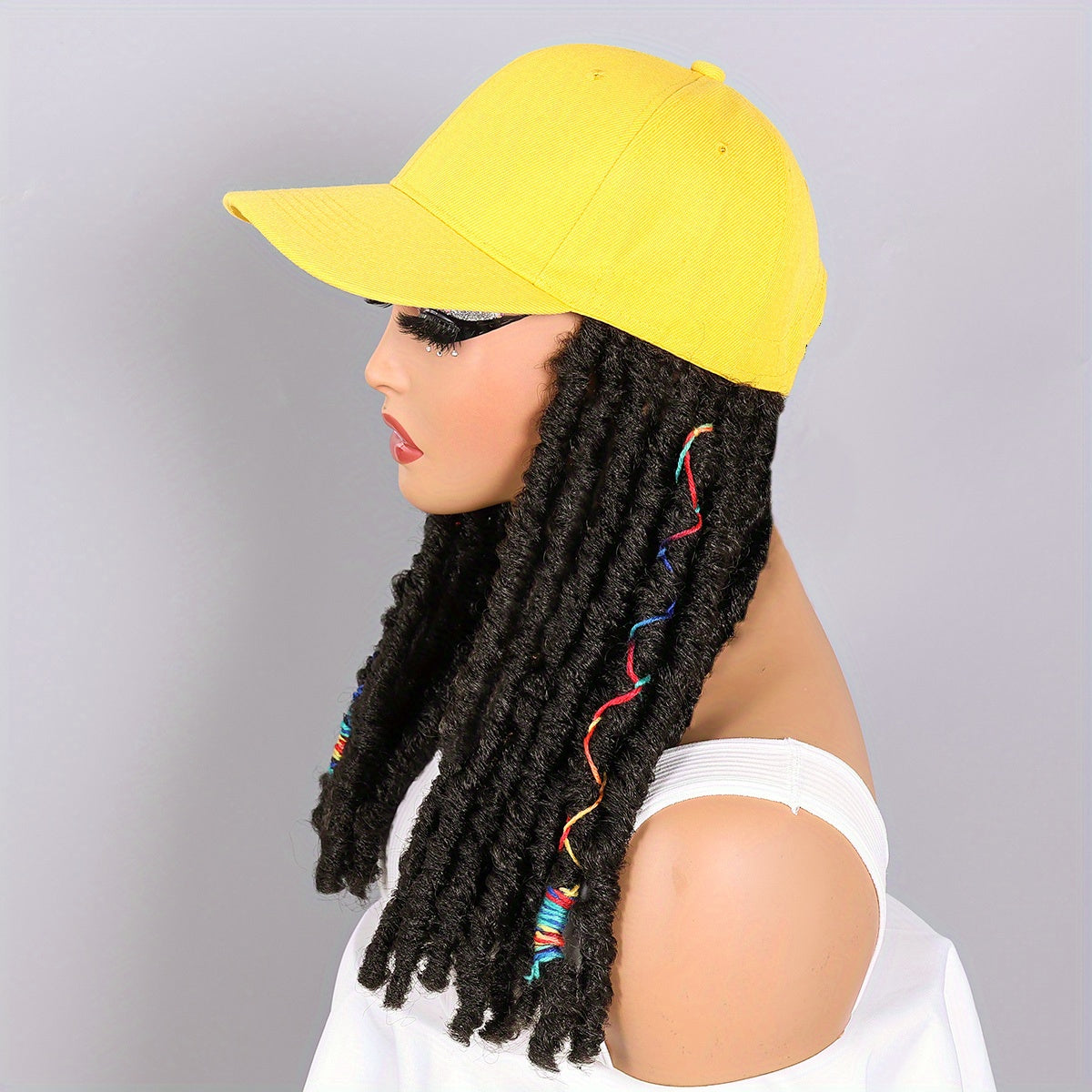 Hat Wigs 12 Inch Deadlock Wigs With Black Baseball Cap (Synthetic)