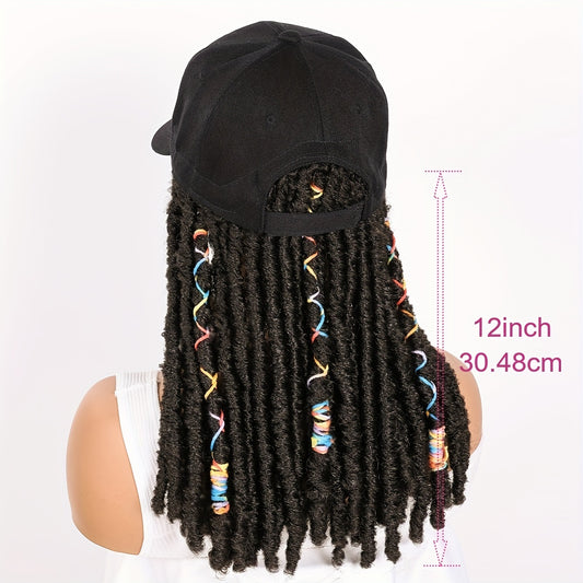 Hat Wigs 12 Inch Deadlock Wigs With Black Baseball Cap (Synthetic)