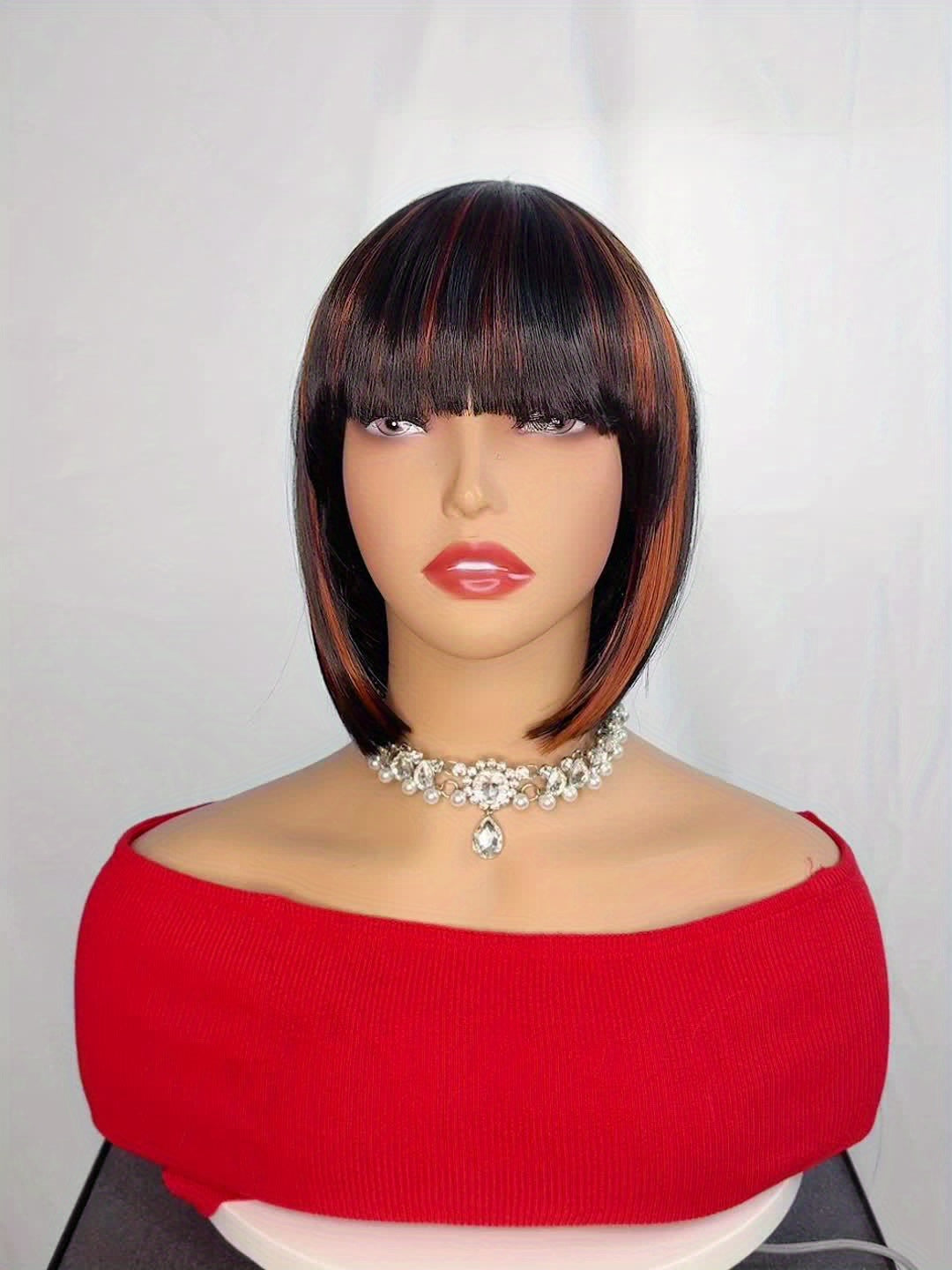 Short Bob Wigs With Bangs - 10 Inch