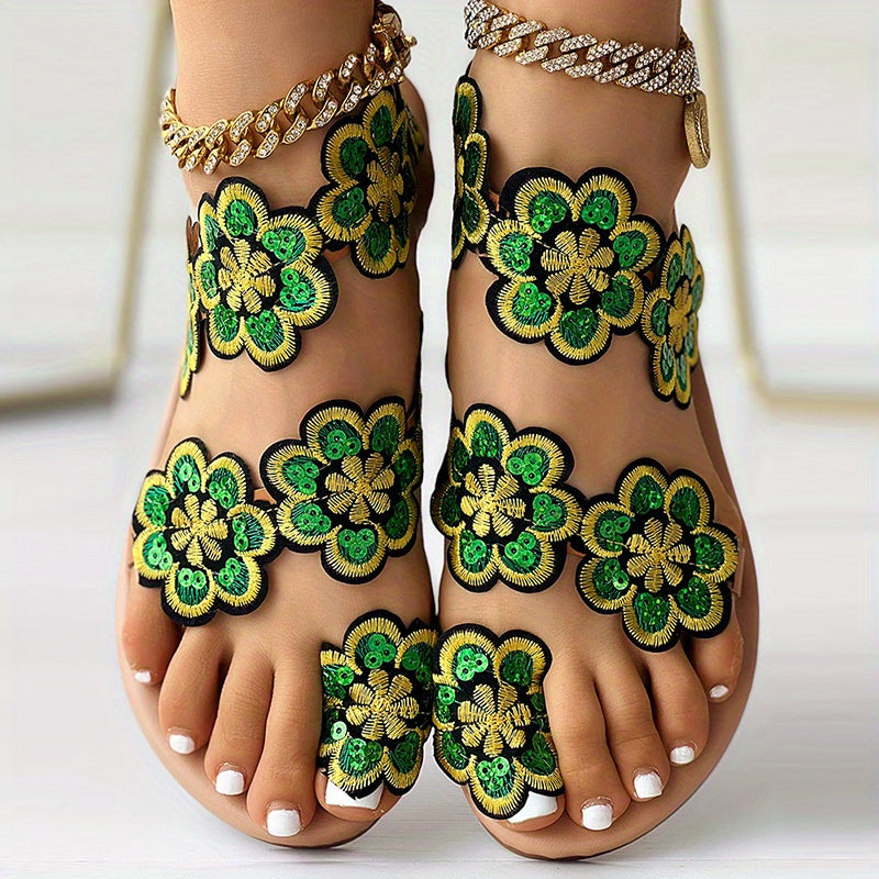 Women's Flowers Flat Sandals