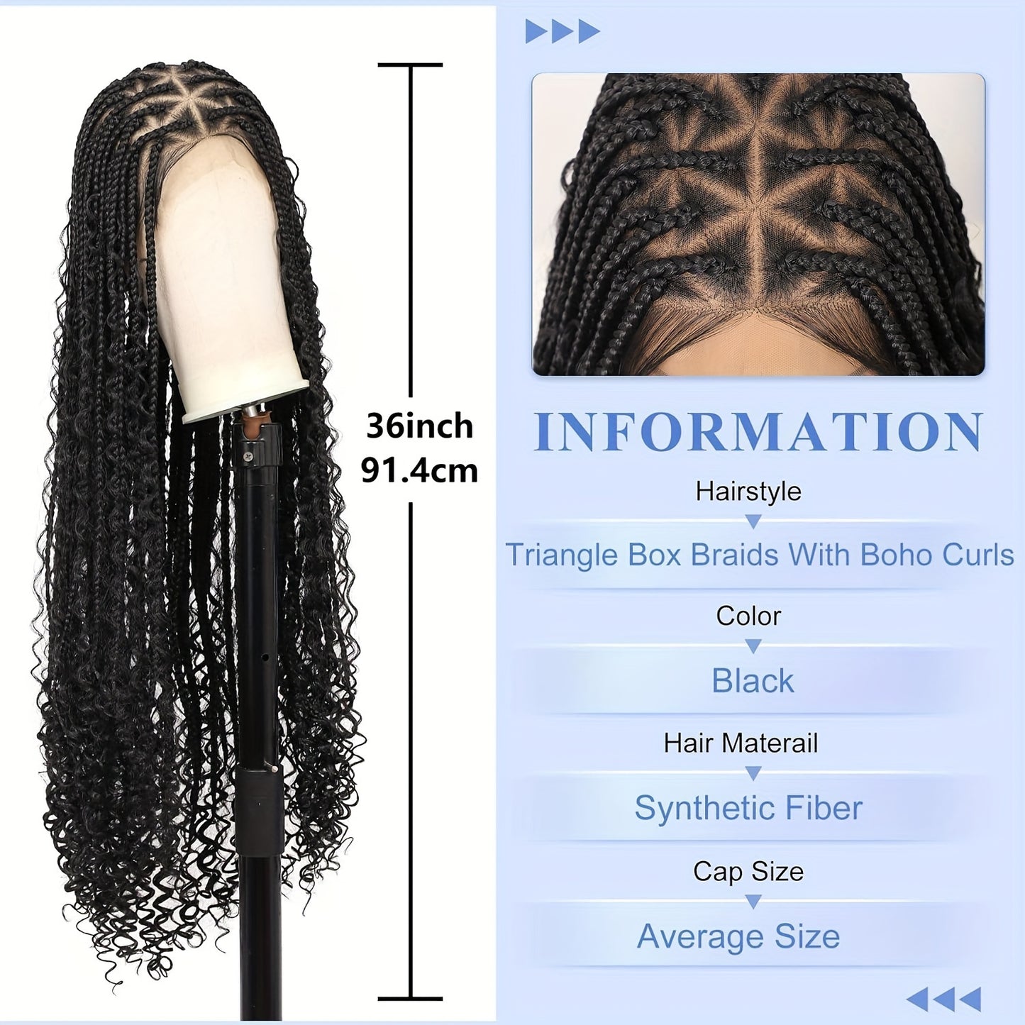 36 Bohemian Chic Box Braids Wig