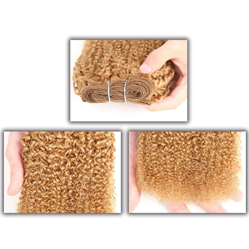 Afro Kinky Peruvian Human Hair Weave Bundles