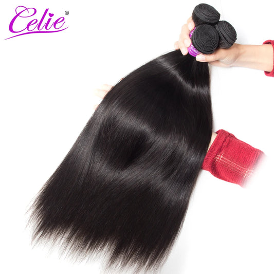 Celie Hair Malaysian Straight Hair 3 Bundles 100%  Human Hair